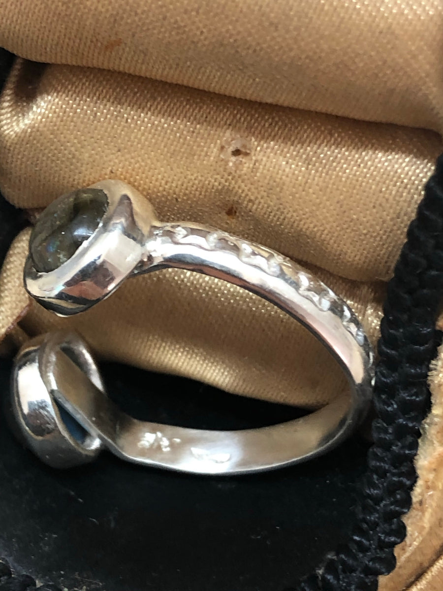 Double Labradorite Silver Ring