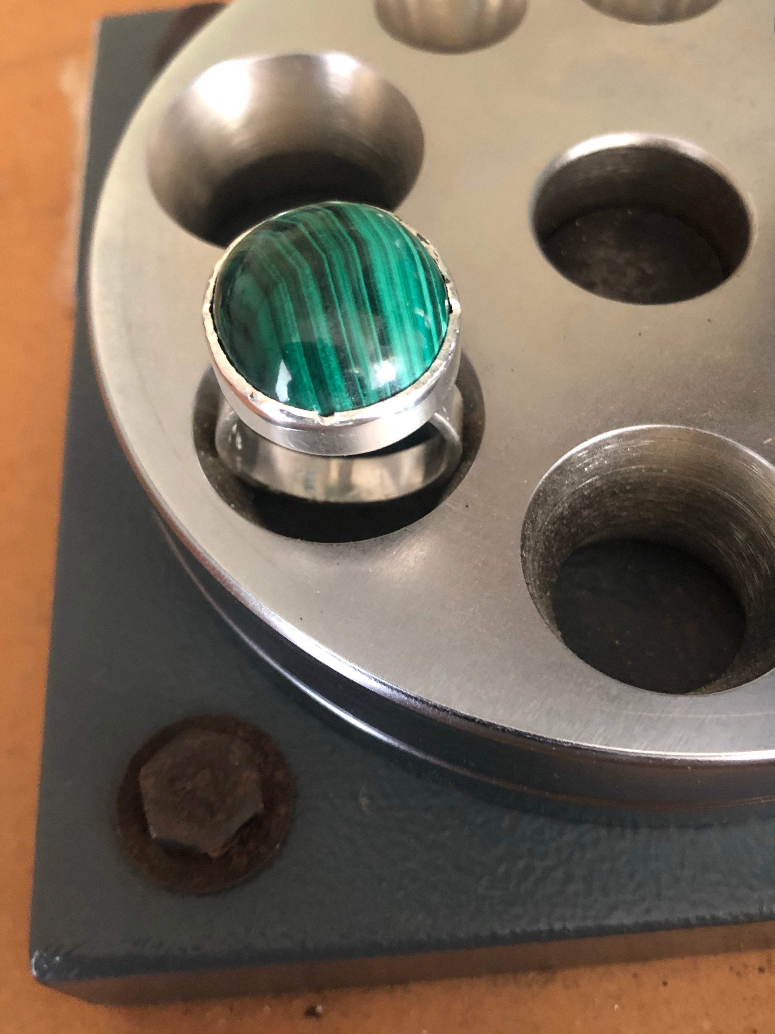 Silver Malachite ring