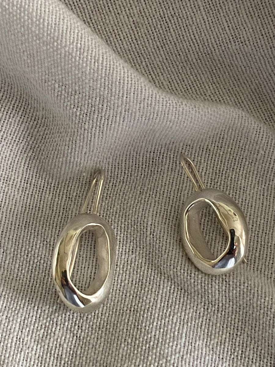 Silver O Earrings
