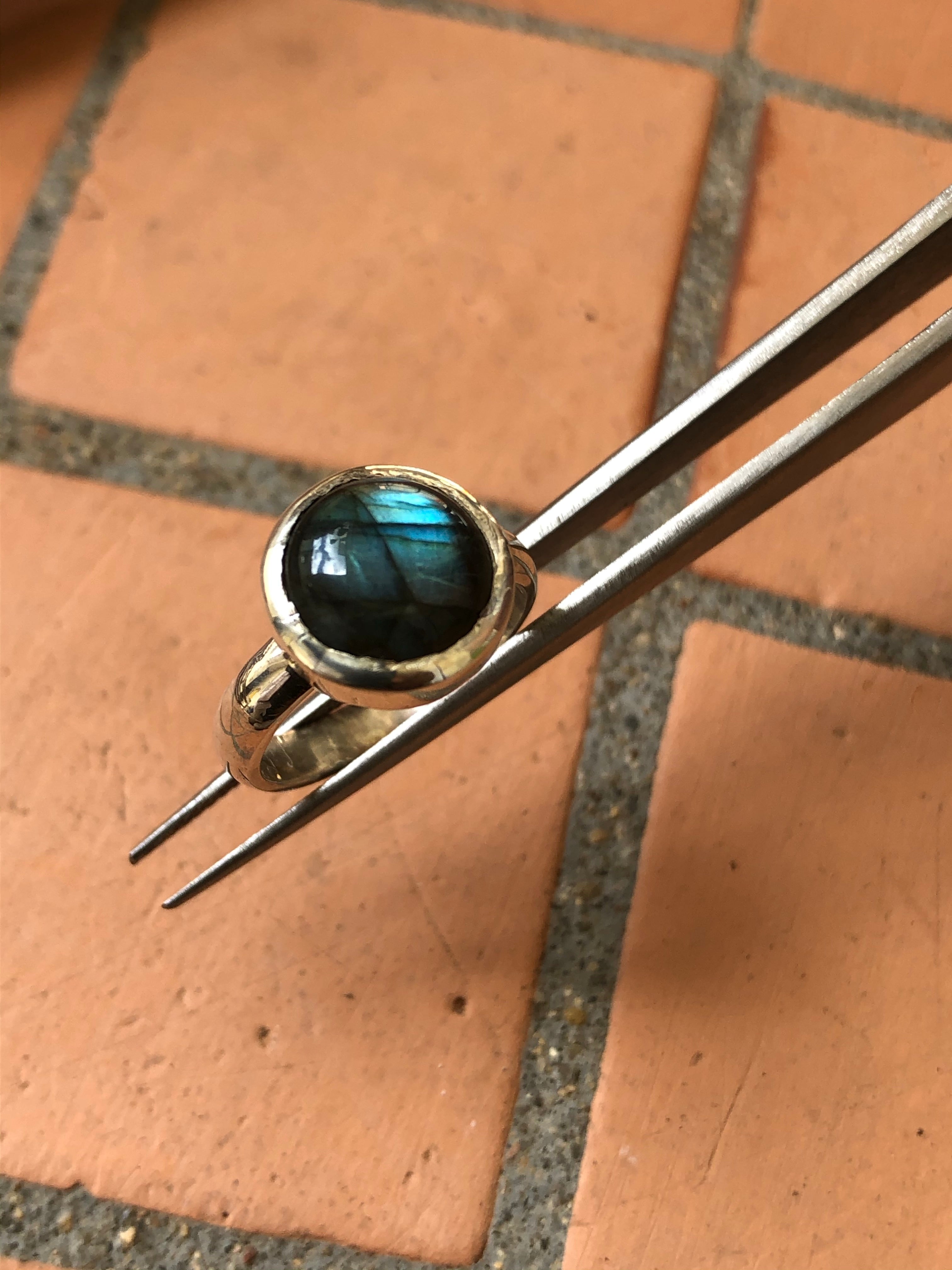10 mm Labradorite Silver Ring