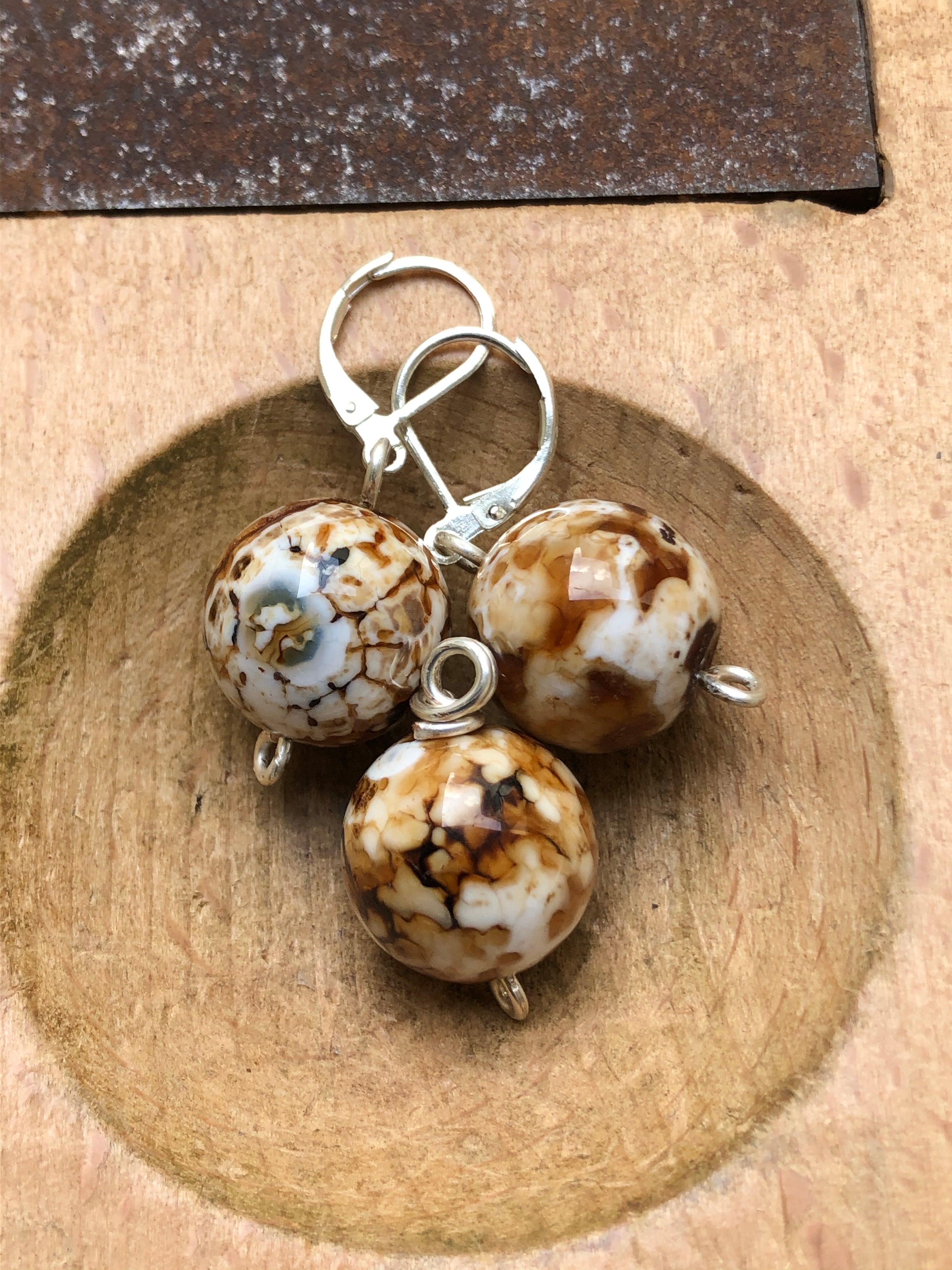 Fire Agate Earrings Pendant