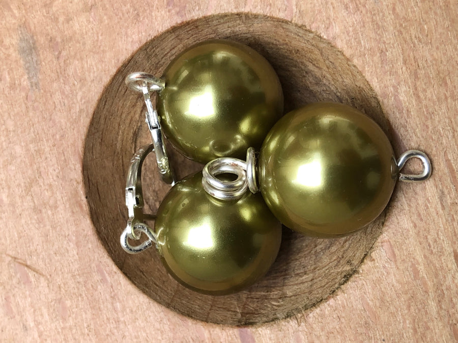 Faux Pearls Olive Earrings/pendant