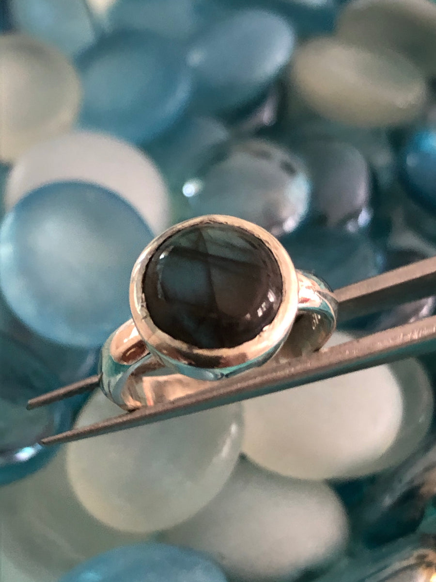 10 mm Labradorite Silver Ring