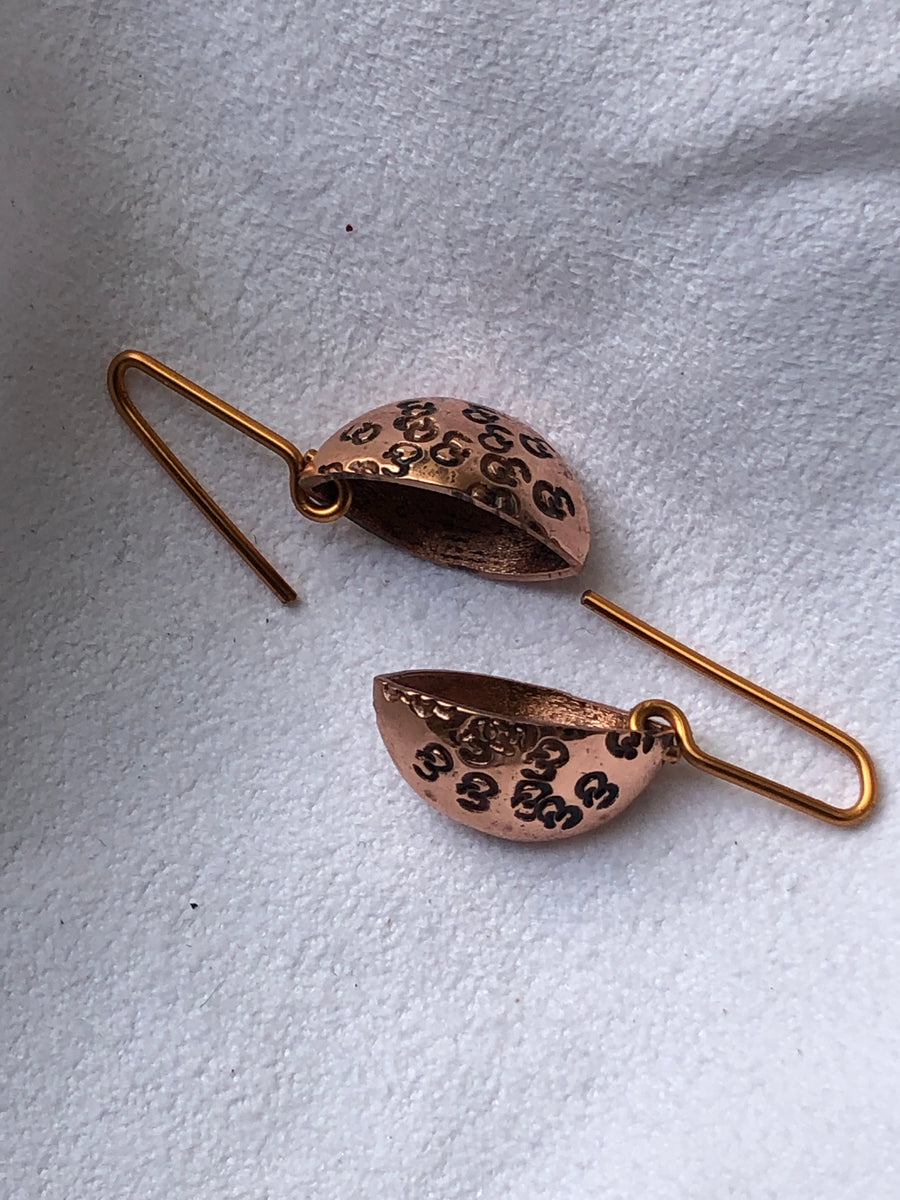 Copper Earrings Peace/Ampersand
