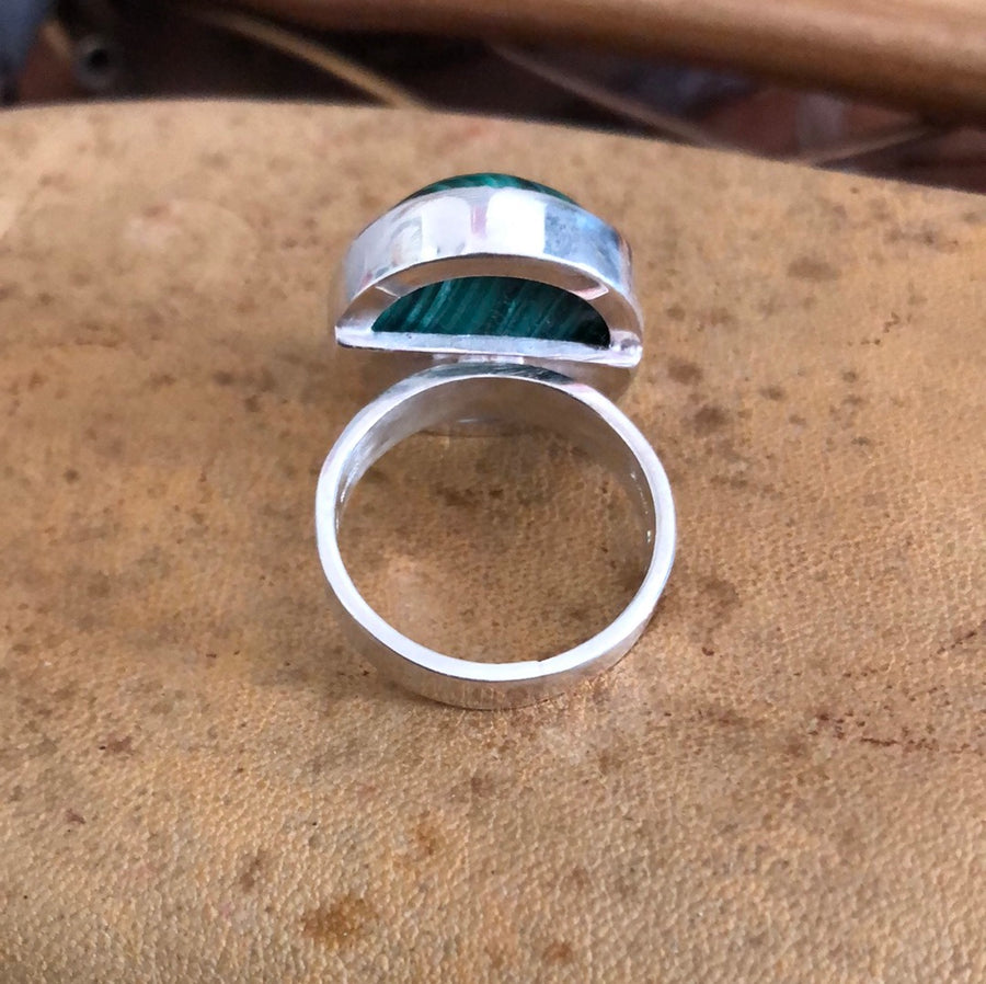 Silver Malachite ring